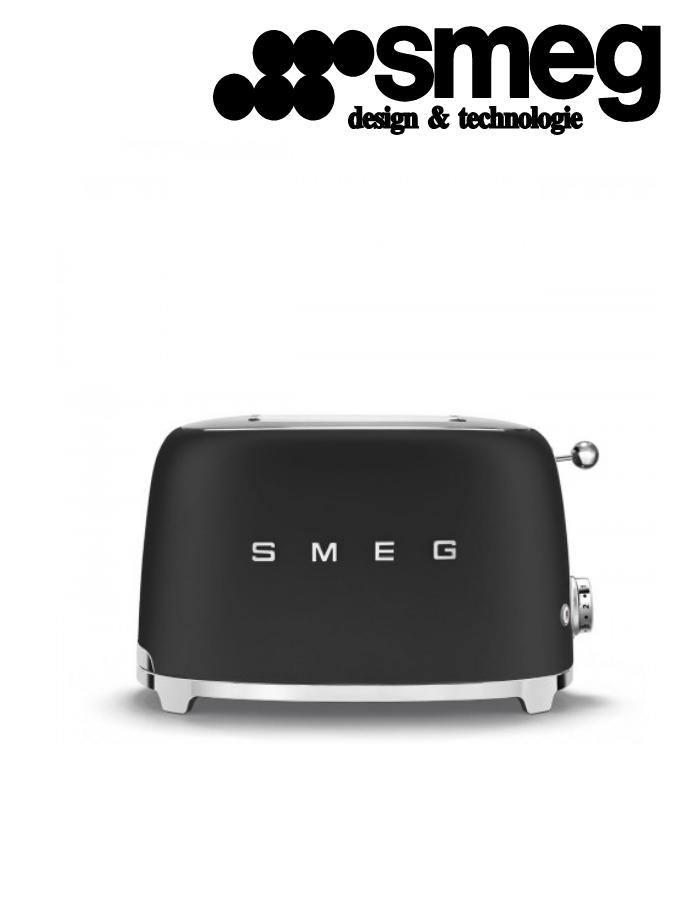 SMEG - Toaster grille-pain noir mat 2 tranches - TSF01BLMEU - Années 50
